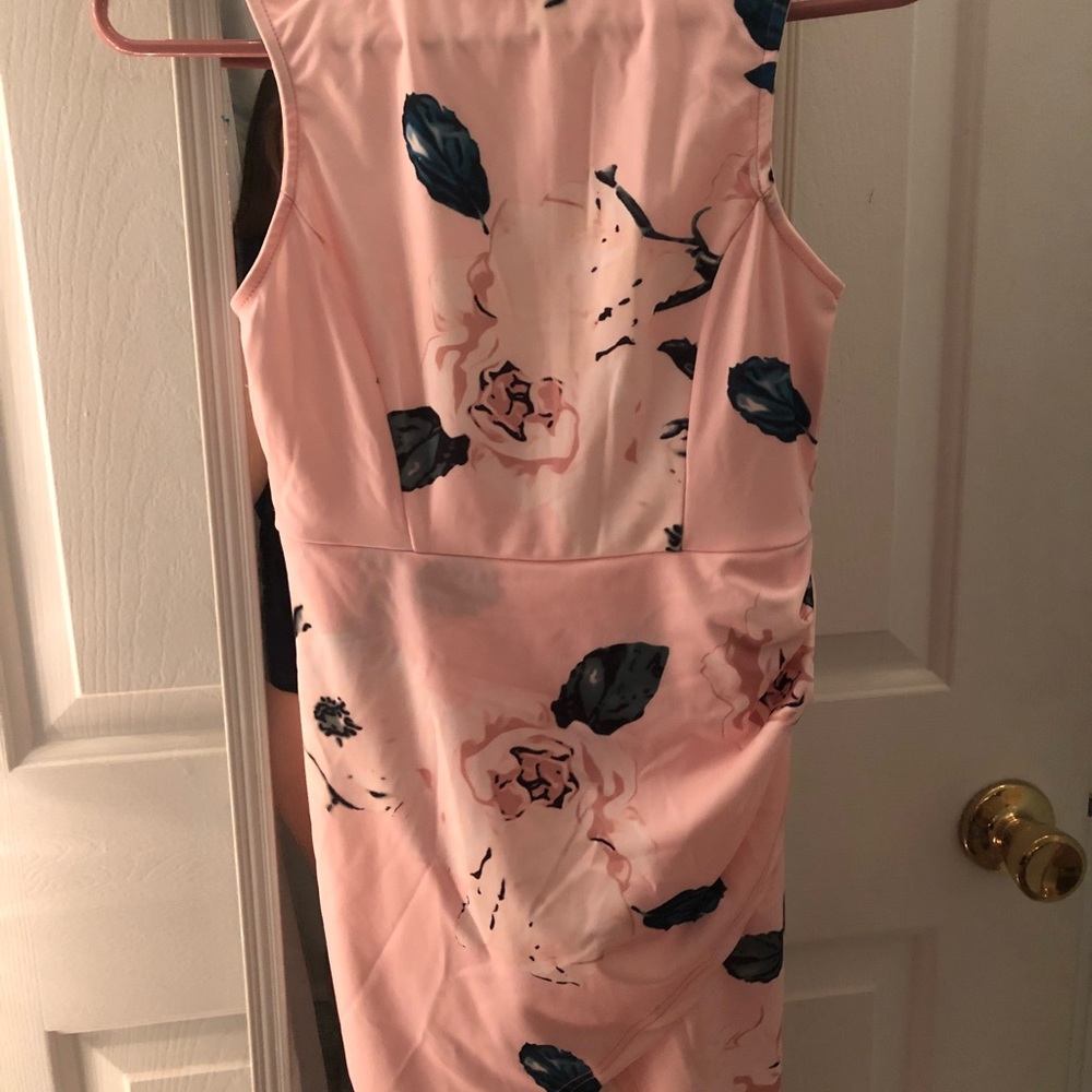 Size 2 pink floral wrap dress